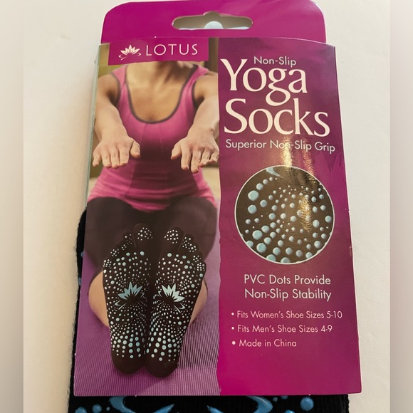 Lotus Non-Slip Yoga Toe Socks Women’s (shoe size 4-10) Men’s (shoe size 4-9) - Picture 2 of 7